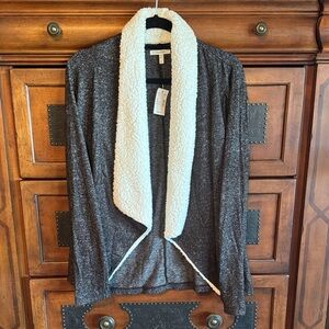 Maurices Heather Gray and Cream Cardigan